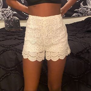 Scallop Hem Lace Shorts